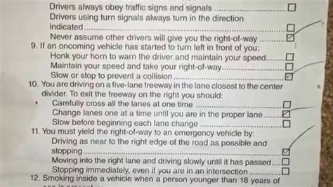 written portion of driving test